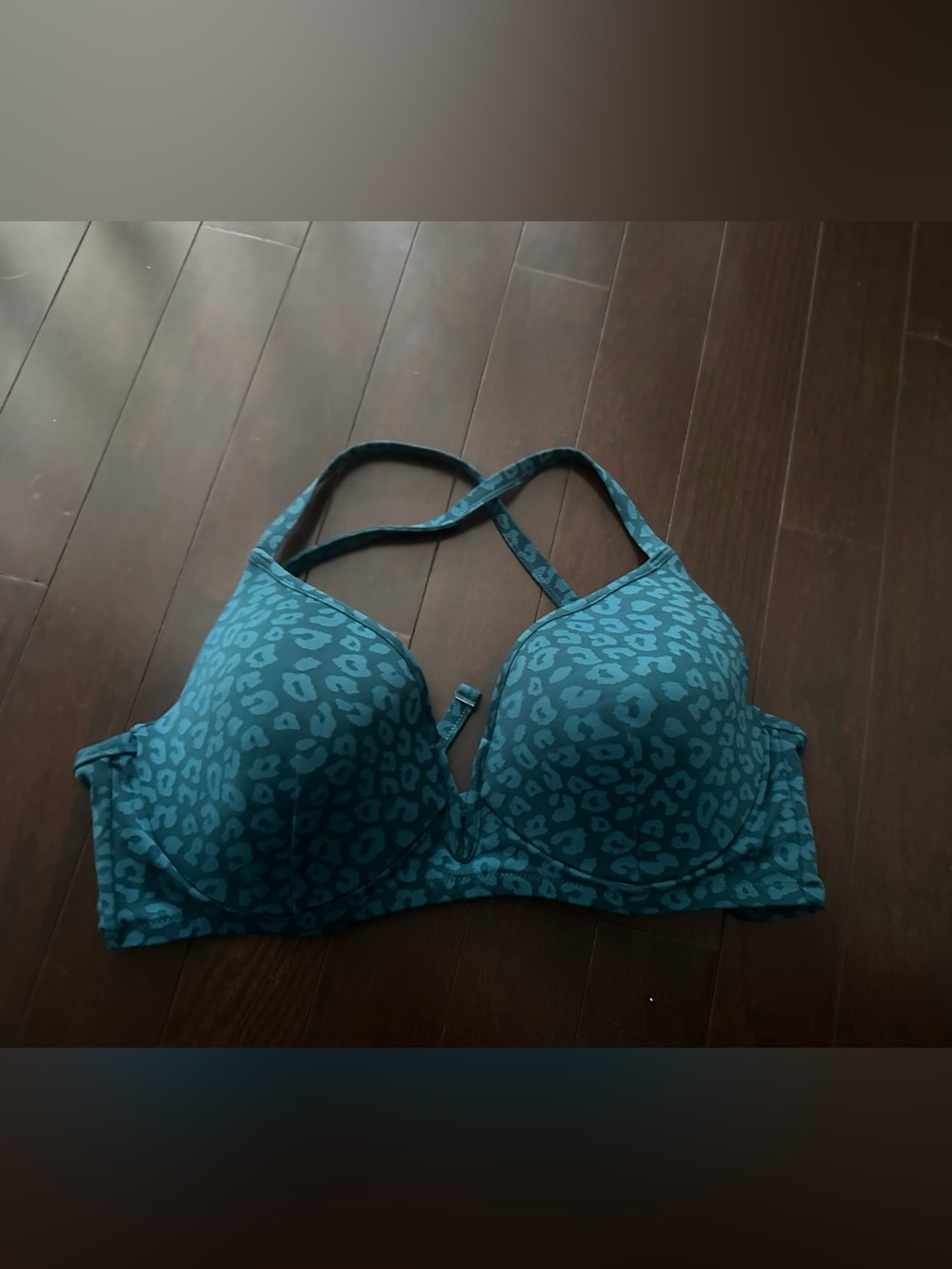 Shade and Shore Teal Leopard Print swim top